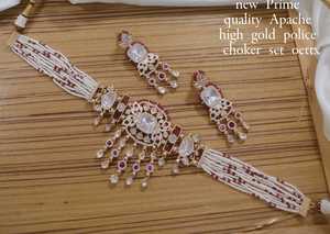 Collar de Gargantilla Pachi Kundan de perlas chapadas en oro de nuevo diseño de alta calidad con pendientes conjuntos de joyería de boda india tradicional - Product Image 2