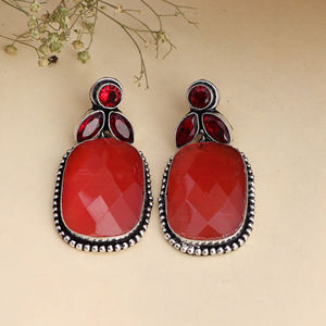 ต่างหูเงินออกซิไดซ์ สไตล์โบฮีเมียน เครื่องประดับโบราณสำหรับผู้หญิง ของขวัญสำหรับเธอ - Product Image 4