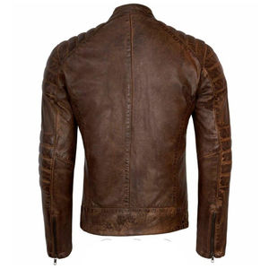 Veste en cuir pur nouveau style de mode avec fermeture éclair veste en cuir pour hommes - Product Image 2