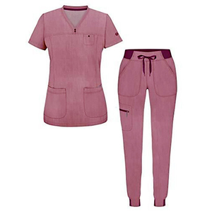 Conjunto de Uniforme Médico Atlético de Alta Calidad, Estilo Regular, Tejido, para Mujer, Cuello en V, Pantalones de Yoga, Nuevo 2025 - Product Image 3