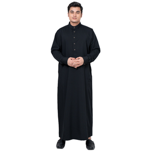 Ethnic Clothing Breathable Cotton Islamic Men Robe Men's Saudi Arabian Design Long Thobe Muslim Men Thobes Thawb Jubbah - Product Image 3