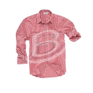 Traditional German Bavarian Oktoberfest Casual Shirts Men 100% Cotton Broadcloth <b>Long</b> <b>Sleeve</b> Checkered Pattern Turn-down Collar - Product Image 1