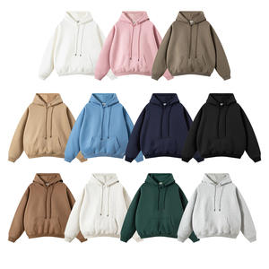 Poly coton personnalisé femmes sweats à capuche surdimensionné coupe ample sweat à capuche décontracté doux polaire côtelé manchette Anti-rides caractéristique sweats à capuche - Product Image 1