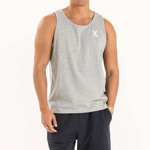 Camiseta sin mangas para hombre, corte ajustado, tejido de poliéster/algodón transpirable, para gimnasio, entrenamiento, rendimiento atlético, pedido al por mayor - Product Image 6