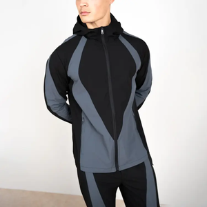 Conjunto Deportivo de Dos Piezas para Hombre, Chaqueta y Pantalón Largos, Estampado, Cortavientos, Personalizado, de Poliéster/Algodón, Transpirable, con Forro Polar - Product Image 3