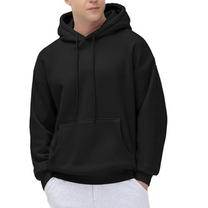 Sweat à capuche en polaire pour homme avec poignets élastiques, 100% coton, poids lourd 180g, séchage rapide, respirant, streetwear - Product Image 4