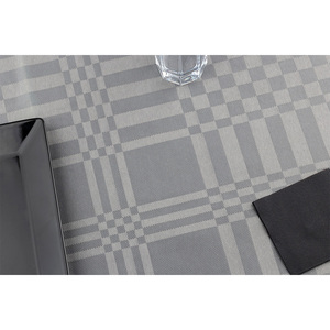 Nappe à carreaux gris 100x100cm en tissu extra-épais, adaptée aux tables de 96x96cm, B2B - Product Image 1