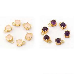 Encanto plano liso y facetado clásico de plata de piedras preciosas multicolor para hacer joyas de cristal DIY, colgante de moda para mujer - Product Image 6