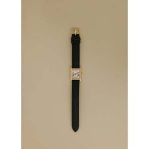 Montre vintage à quartz rectangulaire avec bracelet en cuir noir, étanche, fonction répétiteur de phases lunaires, cadran de 40 mm, style antique - Product Image 3