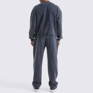 OEM ชุดครอปสำหรับผู้ชายวินเทจผ้าสกรีนผ้าไหมสีทึบซีดจางเป็นมิตรกับสิ่งแวดล้อมชุดแฟชั่นสตรีทแวร์สำหรับเด็กผู้ชาย - Product Image 6