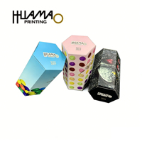 Cajas Plegables Reciclables Ecológicas con Estampado en Relieve para el Día de San Valentín, Mini Cajas Hexagonales para Dulces de Chocolate, Pequeñas y Personalizadas