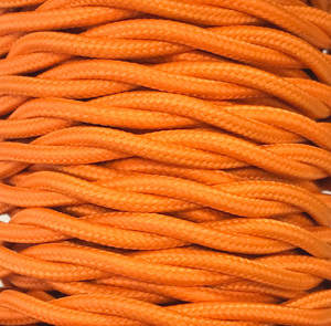 Bobina da 15 m. Cavo decorativo in tessuto intrecciato arancione opaco (CABEXT2P14) - Product Image 1