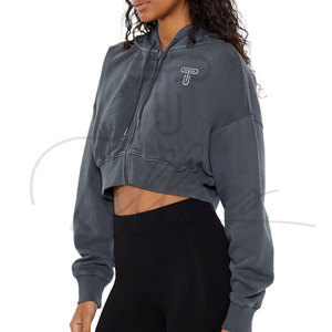2026 Customised Street Wear Fashion Logo Custom <b>Crop</b> <b>Top</b> Hoodie Lightweight Seamless High Quality Breathable Women's Plus Size - Product Image 6