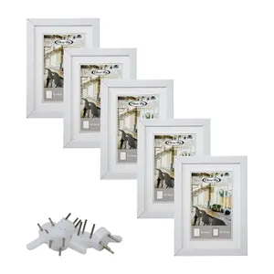 Juego de 5 Marcos de Fotos Blancos de 13 x 18 cm para Exhibir tus Fotos - Product Image 1