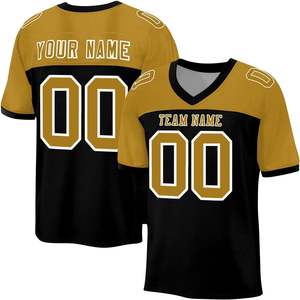 Camisetas de fútbol de manga corta personalizadas OEM, malla de poliéster de secado rápido, transferencia térmica impresa, nombre del equipo, Logo, números con rayas - Product Image 3