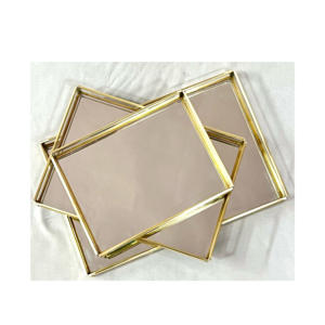 ถาดใส่ของทำจากแก้วทองเหลืองหรูหราทันสมัยปรับแต่งขนาด/สี/ดีไซน์สำหรับบ้านโรงแรมร้านอาหาร - Product Image 3