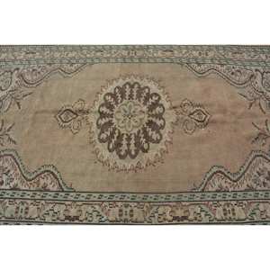 Alfombra de retazos de lana de 4,9x8,5 pies verde marrón antiguo, diseño turco Vintage, tejido plano de látex para decoraciones de sala de estar para adolescentes - Product Image 5