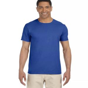 เสื้อยืดผู้ชายผ้าคอตตอนแห้งเร็วผ้าฝ้ายหนาพิมพ์ลายสีล้วนแขนสั้นคอกลมสีพื้น - Product Image 3