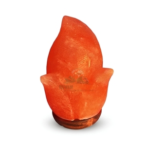 Lampe en cristal rose naturel artisanale et écologique en forme de tulipe personnalisée avec cordon à variateur d'intensité - Product Image 1