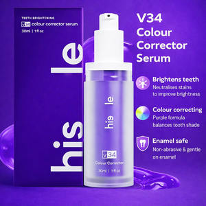 Sérum blanchissant pour les dents V34, correcteur de couleur violet, gouttes blanchissantes instantanées, formule sans peroxyde pour les dents jaunes - Product Image 5