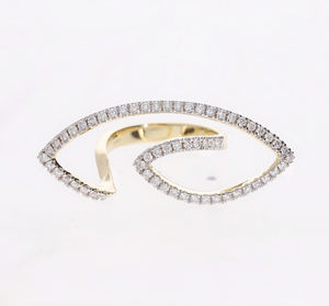 แหวนเพชรสีทองคำขาว14K สำหรับผู้หญิงเพชรกลมธรรมชาติประดับอัญมณีทันสมัย - Product Image 3