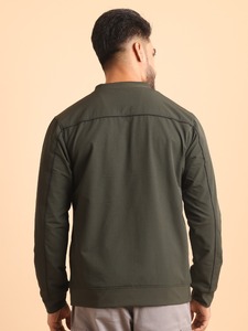 Blouson aviateur en laine de couleur Oliva de qualité supérieure pour hommes Confort ultime et élégance intemporelle Veste de grande taille - Product Image 5