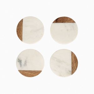 Sous-verres carrés en bois d'acacia, couleur brune, pour hôtel et restaurant, dessous-de-verre pour servir le thé et le café, sans support - Product Image 3