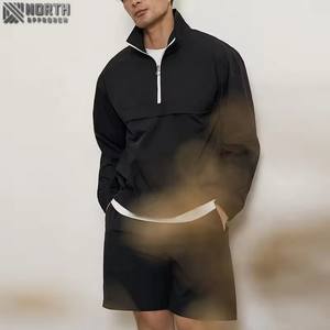 Vente en gros de vêtements de sport de haute qualité, survêtement coupe ajustée 100% survêtements zippés en polyester à rayures latérales pour hommes, survêtement vintage - Product Image 3