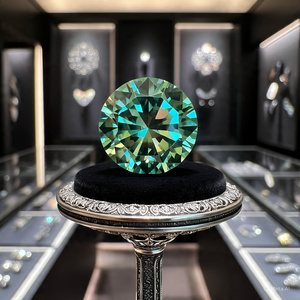 เพชรโมอิสขนาด10 CRT VVS1สีเขียว14 MM สวยงามเจิดจ้าเจียระไนจากห้องทดลอง-สร้างด้วยเพชรมอยส์ซอไนต์ความแข็ง9.25 Moissanite ของขวัญพิเศษ - Product Image 2