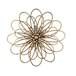 Wall Art Round Unique Shape <b>Decoration</b> Designer Luxury Fancy Stylish Modern Gold Metal Flower Designing Antique Wall Art - Product Image 1