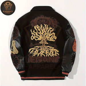 Vestes de baseball universitaires en toile à coupe ample, logo personnalisé sur le devant, respirantes, coupe-vent, durables - Meilleure vente, service OEM - Product Image 2