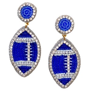 Purple Beaded Game Day Football <b>Earrings</b> <b>Red</b> Beaded Game Day Football Embroidery Seed Bead <b>Earrings</b> Etsy - Product Image 5