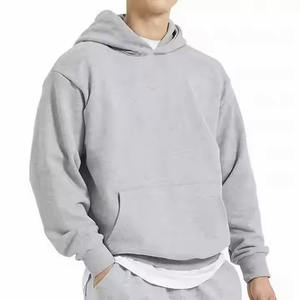 Sweat à capuche noir de haute qualité brodé OEM pour hommes, manches longues à épaules tombantes, pull oversize décontracté pour l'hiver - Product Image 3