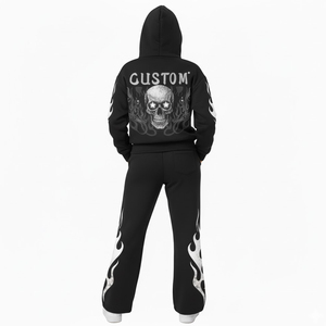 Custom Logo <b>Screen</b> Printing Tracksuit Sunfade Fleece Fully Customized Print and perfect for casual or streetwear For Unisex - Product Image 4