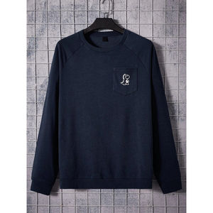 Sudadera personalizada de algodón 100% para hombre, jersey de manga larga de gran tamaño de alta calidad, cuello redondo para invierno, personalizable en blanco - Product Image 3