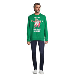 Vente chaude Style de base pur noël sweat à capuche pour hommes décontracté coupe régulière col rond à manches longues coton sweat - Product Image 5