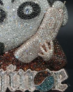 Pendentif Hip Hop personnalisé en argent sterling 925 serti de moissanite VVS, bijoux personnalisés pour les mariages ou pendentifs de charme - Product Image 3