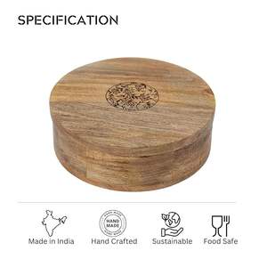 Multi-Design Printed Handcrafted <b>Wooden</b> Chapati <b>Box</b> with Moisture-Proof Dishwasher Safe Base for Dining Table Presentation India - Product Image 3