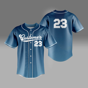 Camiseta de Béisbol Transpirable con Estampado Degradado Personalizado de Moda, Ropa Deportiva con Botones para Hombre, 100% Poliéster - Product Image 2