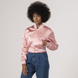 Chaqueta Universitaria de Satén de Seda para Mujer de Primera Calidad, Personalizada, con Cuello Redondo, Diseño de Botones Tejidos, Transpirable, de Lana, para Invierno, Color Sólido - Product Image 1