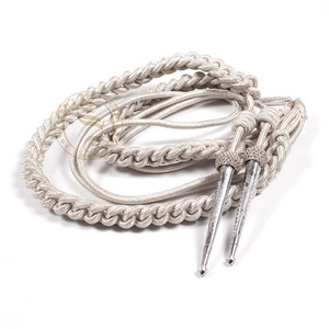 Aiguillette en fil d'argent personnalisable avec embout pour uniformes de cérémonie Fournisseurs de cordons de fourragère pour les fabricants d'uniformes - Product Image 2