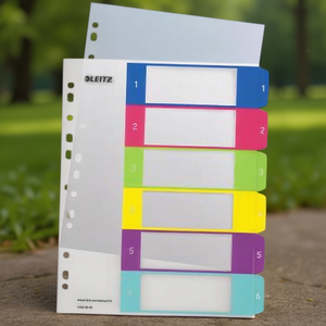Leitz WOW DIN <b>A4</b> Extra Wide Multicolor Polypropylene File <b>Folder</b> Accessories Register 1-6 Numbering System - Product Image 3