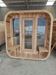 Grand <span class=keywords><strong>sauna</strong></span> extérieur moderne Fenêtre panoramique en verre Poêle à bois Loisirs Fitness <span class=keywords><strong>Sauna</strong></span> Maison pour 2-4 personnes - Product Image 5