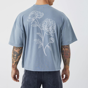 เสื้อยืดออกกำลังกายคอกลมแขนสั้นพิมพ์ลายสำหรับผู้ชาย ผ้าไมโครไฟเบอร์ แห้งเร็ว ระบายอากาศได้ดี น้ำหนักเบา ลายพื้นเรียบ ย้อมสี โพลีเอสเตอร์/คอตตอน - Product Image 1