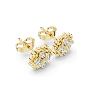 0.384 CT Lab Diamond Floral <b>Stud</b> Earrings VVS-VS EF CVD Diamonds 18KT, 14KT, 10KT Gold & 925 Silver Moissanite Option - Product Image 6