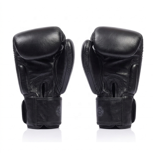Guantes de Boxeo Fairtex de Cuero Negro Transpirable de Alta Calidad para Soporte de Muñeca, Impresión Serigrafiada, Artes Marciales, Kickboxing - Product Image 4