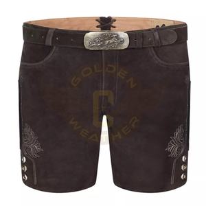 Short Oktoberfest Lederhosen bavarois taille moyenne personnalisé pour hommes Nouveau design traditionnel allemand avec fermeture à braguette boutonnée - Product Image 1
