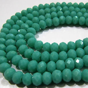 Cuentas de Amazonita Verde Hidroquarzo, Forma Rondelle, Microfacetadas, 6mm, Hilo de 17 Pulgadas de Largo para la Fabricación de Joyería - Product Image 1