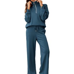 Sudadera con pantalones de chándal Ropa deportiva Traje de jogging Ropa de gimnasio Pantalones Sudaderas con capucha en blanco Conjunto de mujer de gran tamaño Conjunto de 2 piezas - Product Image 3