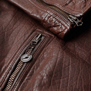 Chaqueta de cuero de estilo clásico para hombre Diseño único de color sólido por Stitchmode Ropa deportiva Chaqueta de cuero para motocicleta - Product Image 5